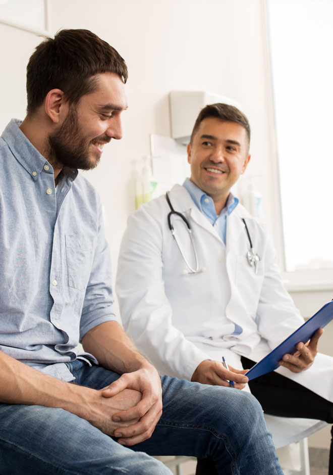 Male Doctor and patient