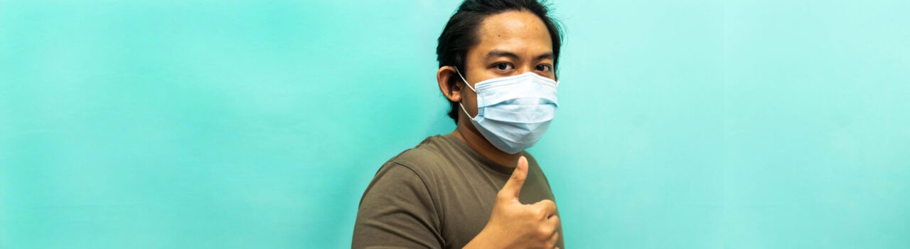 Man wearing surgical mask