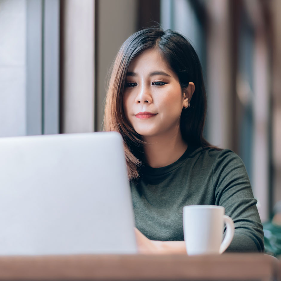 Woman working on computer