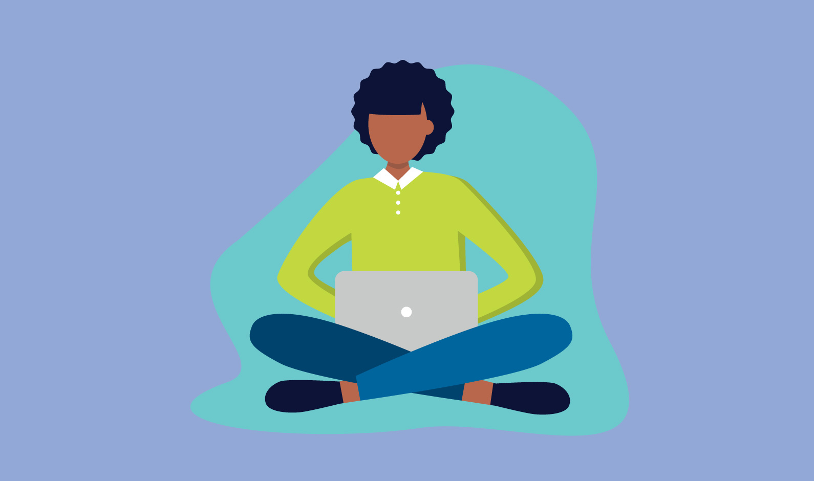 woman on laptop illustration