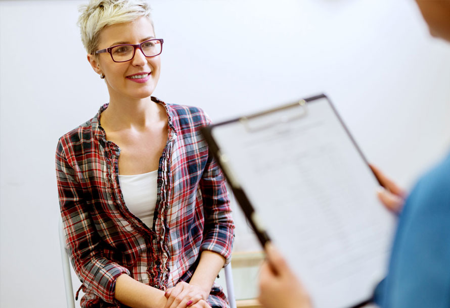 Patient answering questions