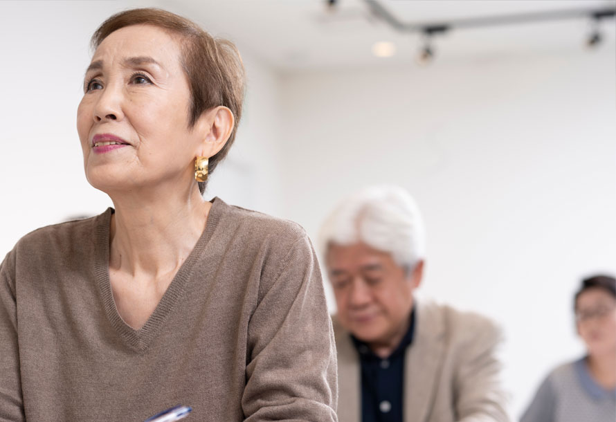 Older person at medicare event