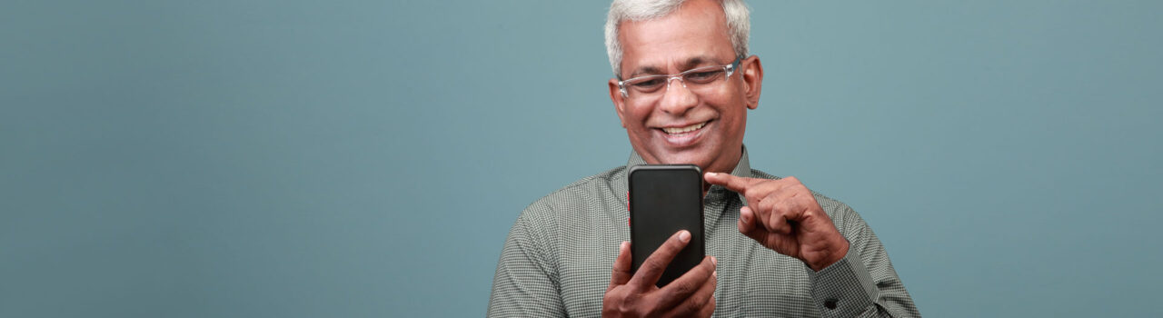 Man looking at phone