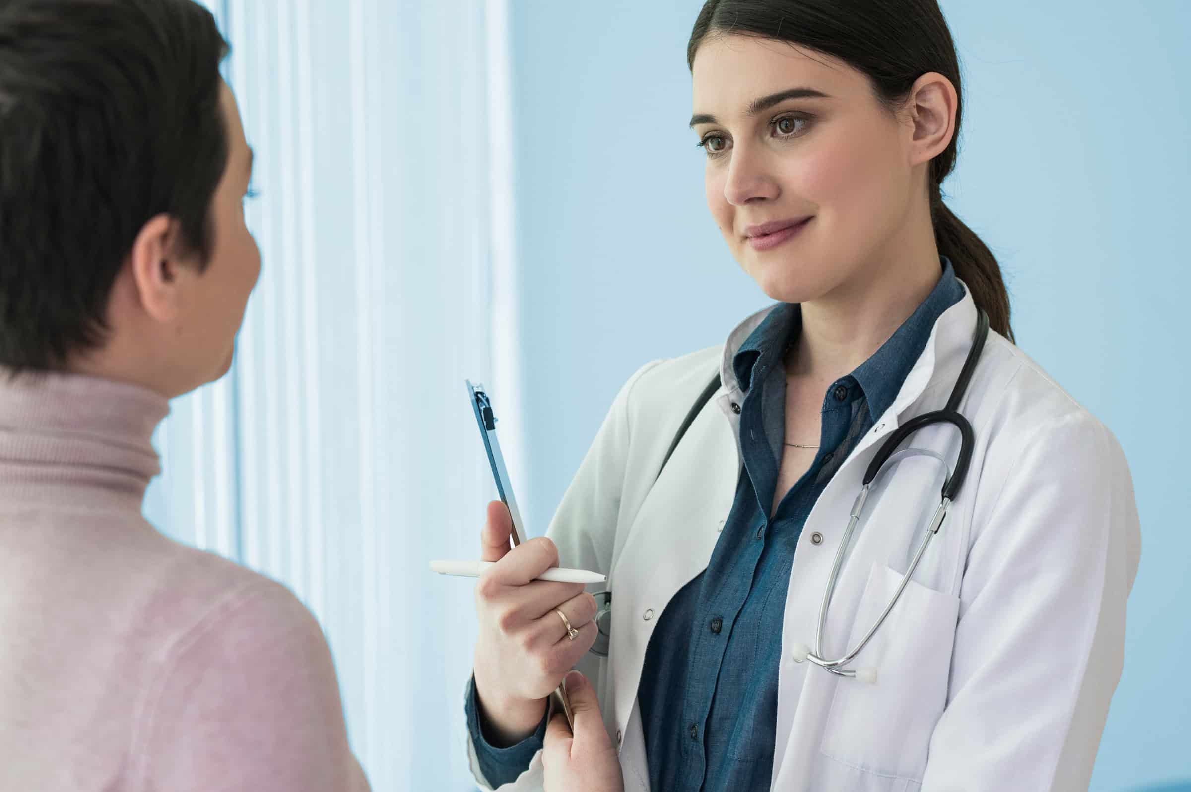 doctor talking to patient