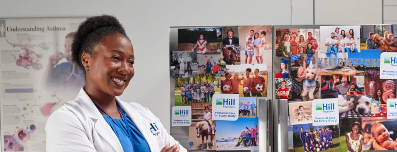 Physician looking at the collage